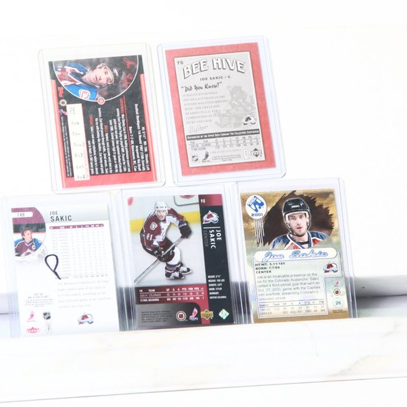 5 Joe Sakic Hockey Cards - Colorado Avalanche Superstar & Hall of Famer - Picture 2 of 2
